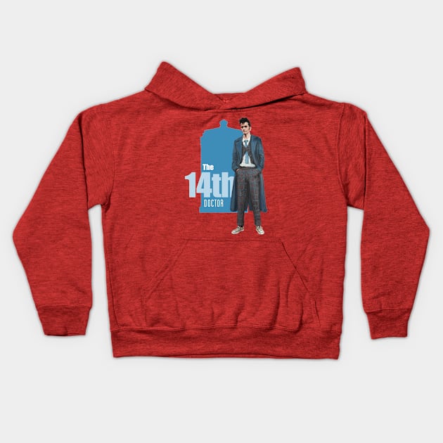 The 14th Doctor: David Tennant Kids Hoodie by Kavatar